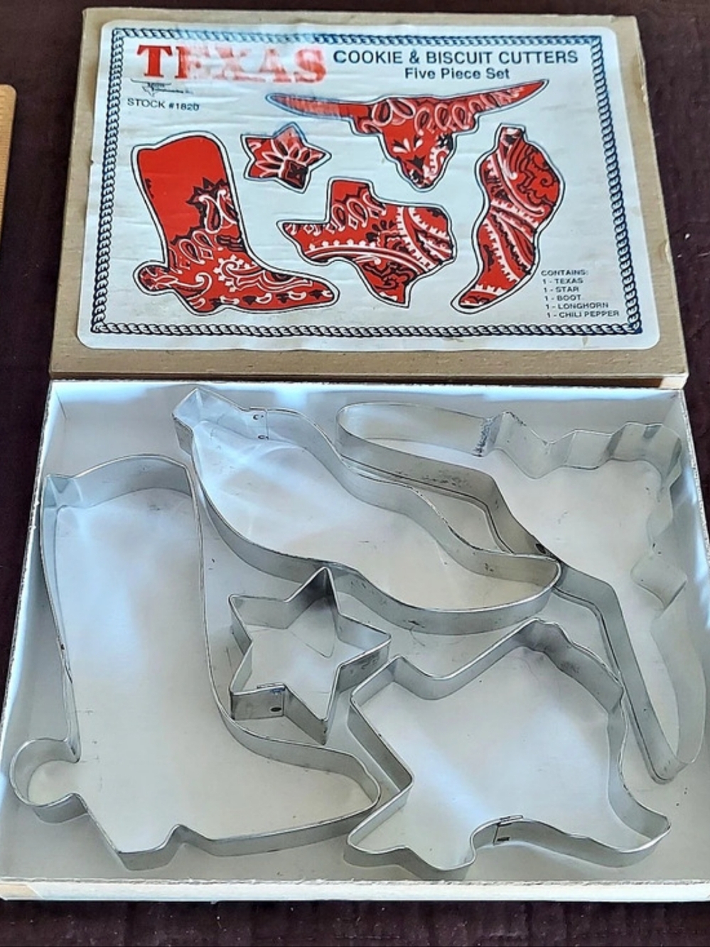 Vintage Texas Cookie & Biscuit Cutters Five Piece Set--stock 1820